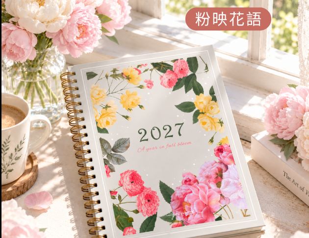 2027行事曆・線圈手帳∣週/月計畫 ‧ 工作日誌 [ 粉映花語 ] [ 大 ] 5