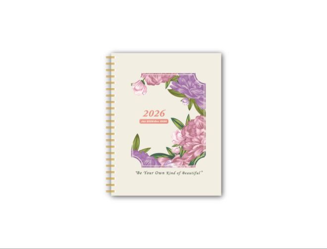 【預購】2026手帳/週/月計畫筆記日誌_Blossom Days_粉色花影(大)
